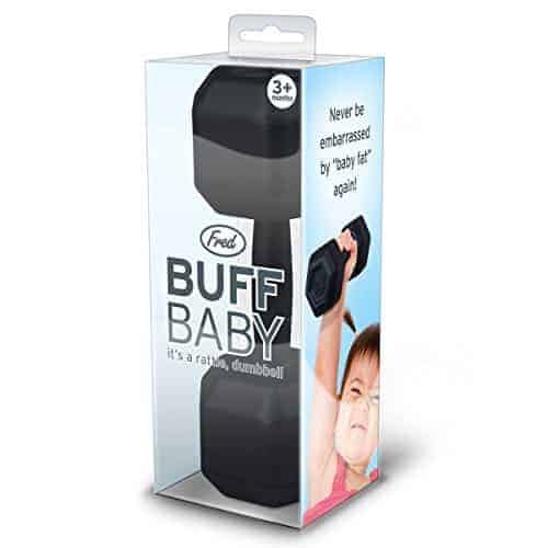Funny gifts for baby shower: Dumbbell rattle