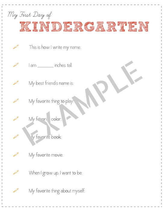 Free Printable First Day of School Questions
